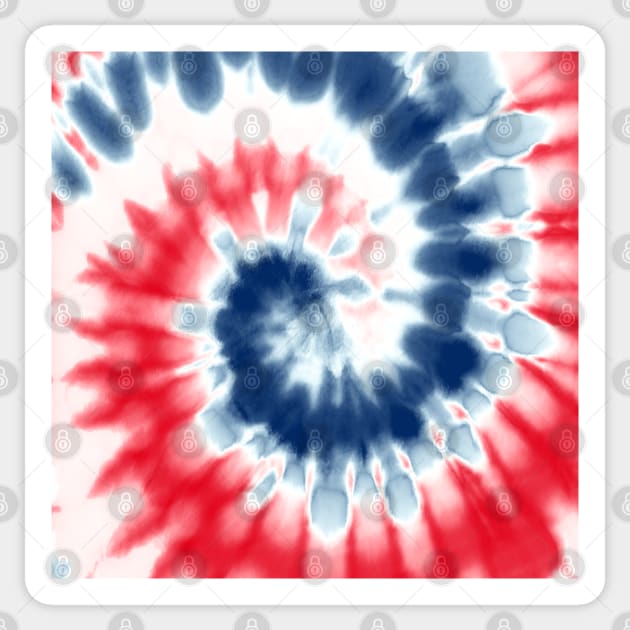 Red White and Blue Tie Dye Hippie 4th of July Sticker by graphicbombdesigns